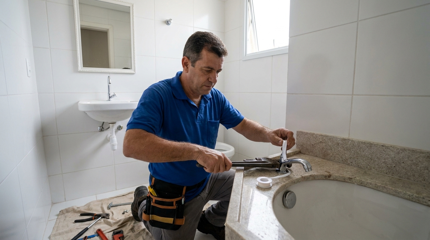 Instalação de torneira de cozinha em Joinville‑SC